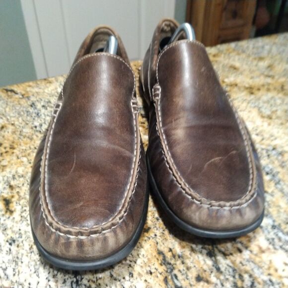 ECCO Classic Men's Brown Leather Moc Toe Slip On Casual Loafers Shoes Sz 11.5 US - Picture 9 of 13